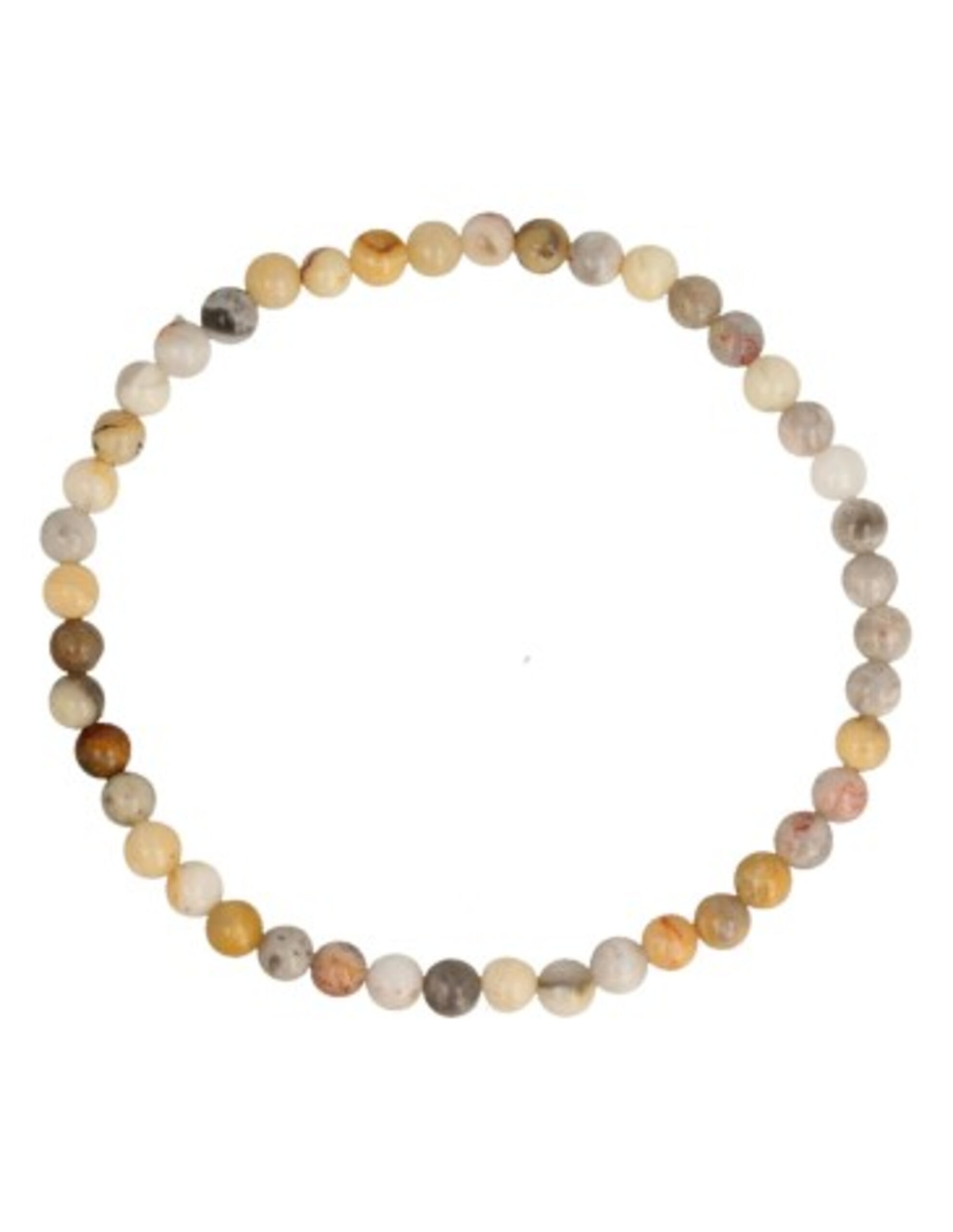 Agate crazy lace bead bracelet 4 mm