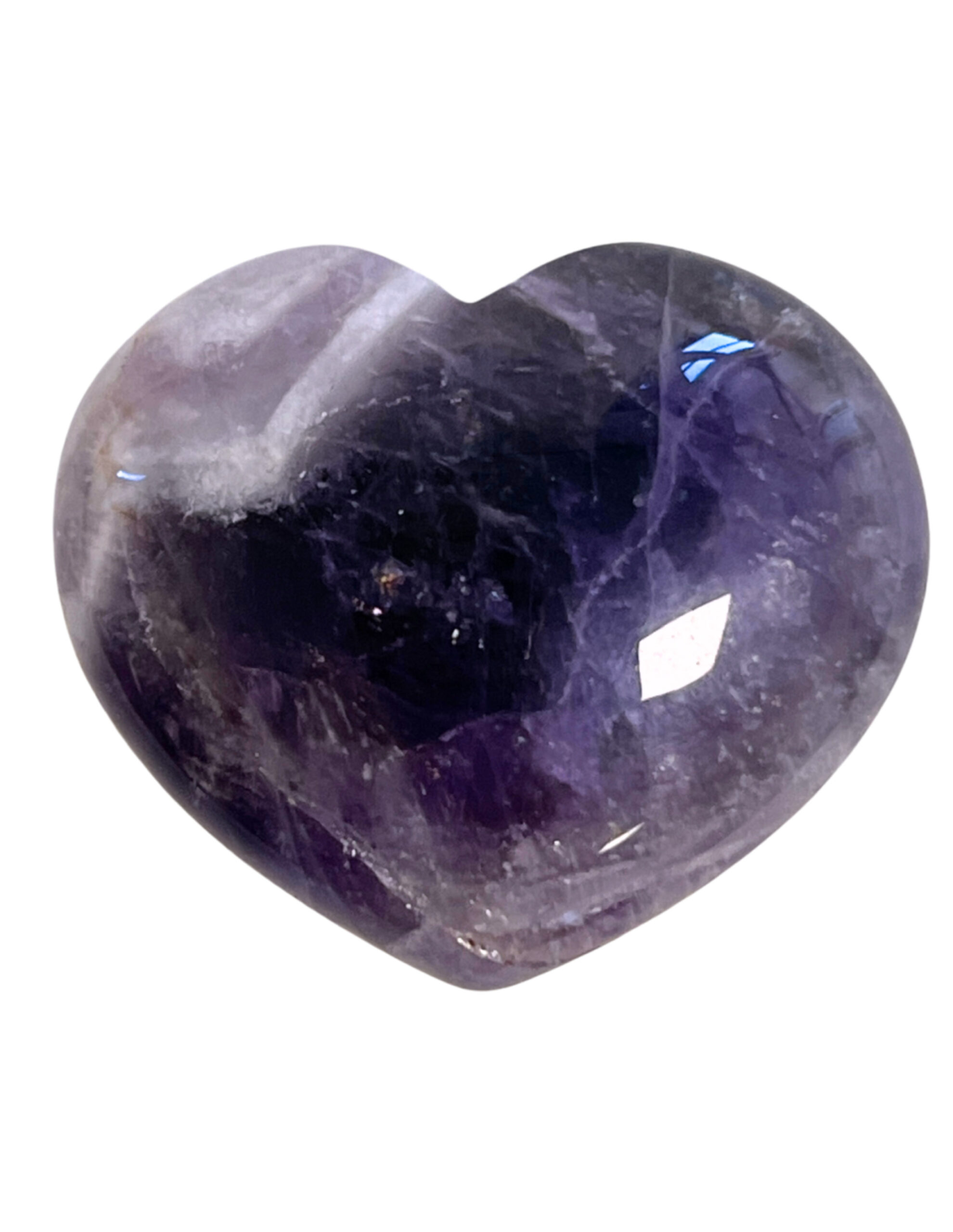Amethyst gemstone heart 45 mm