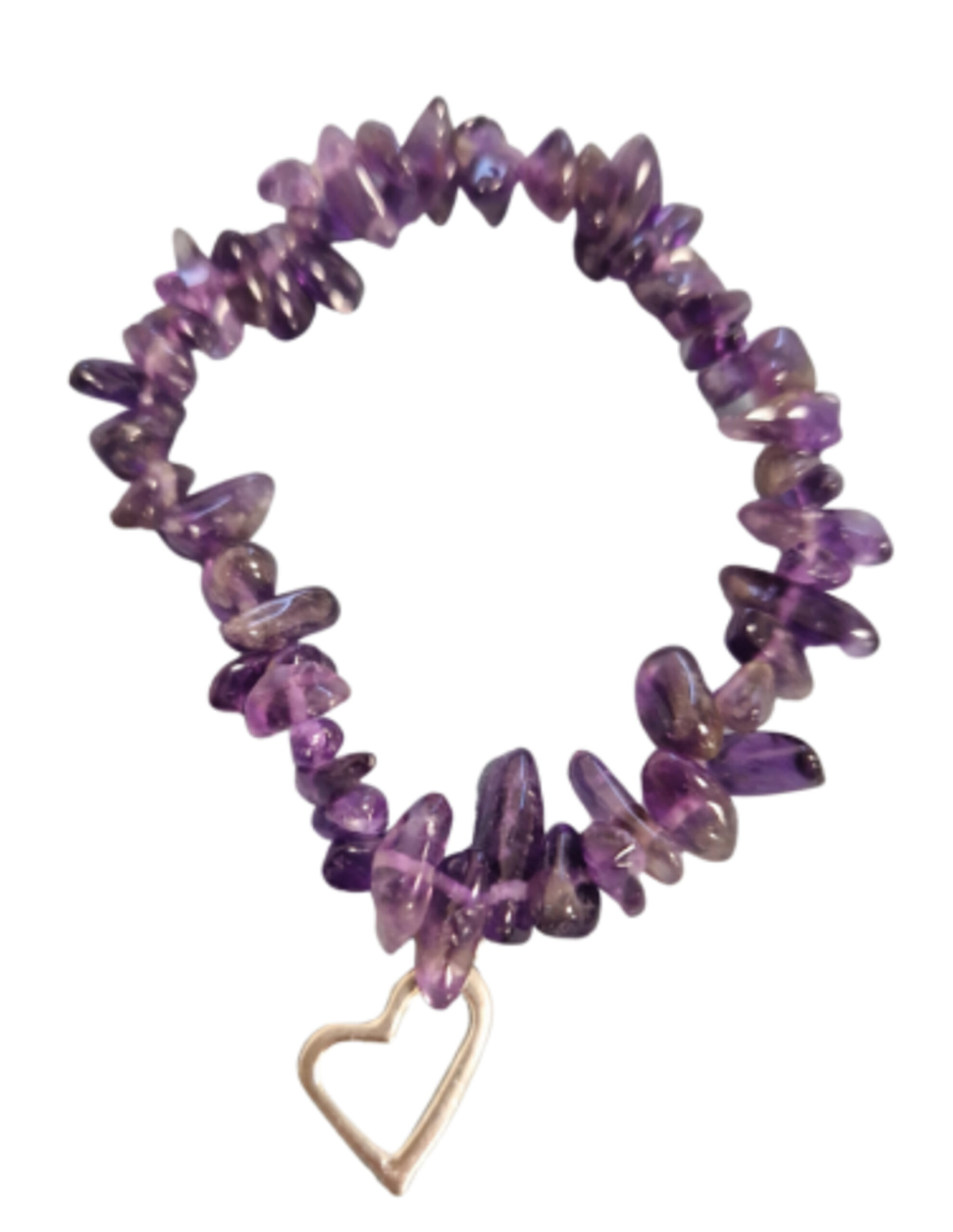 Amethyst Heart Split Bracelet