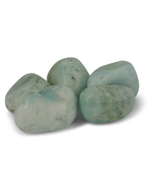 Aragoniet blauw 50 gr. trommelstenen (mt2-3)