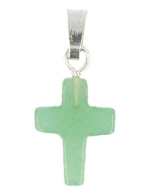 Aventurijn groen kruis hanger 14 mm