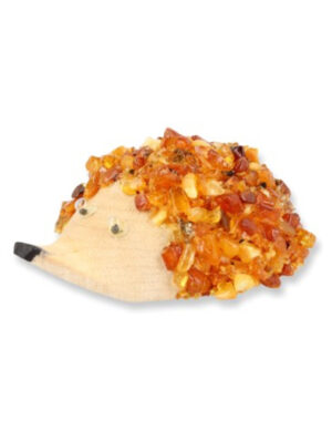 Amber gemstone animal hedgehog