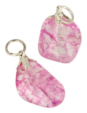 Bergkristal edelsteen hanger crackle rood (gekleurd)