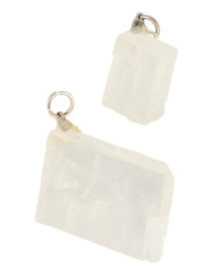 Calciet wit ruw edelsteen hanger
