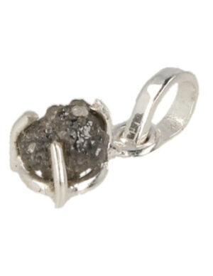 Diamant zilveren hanger ruw