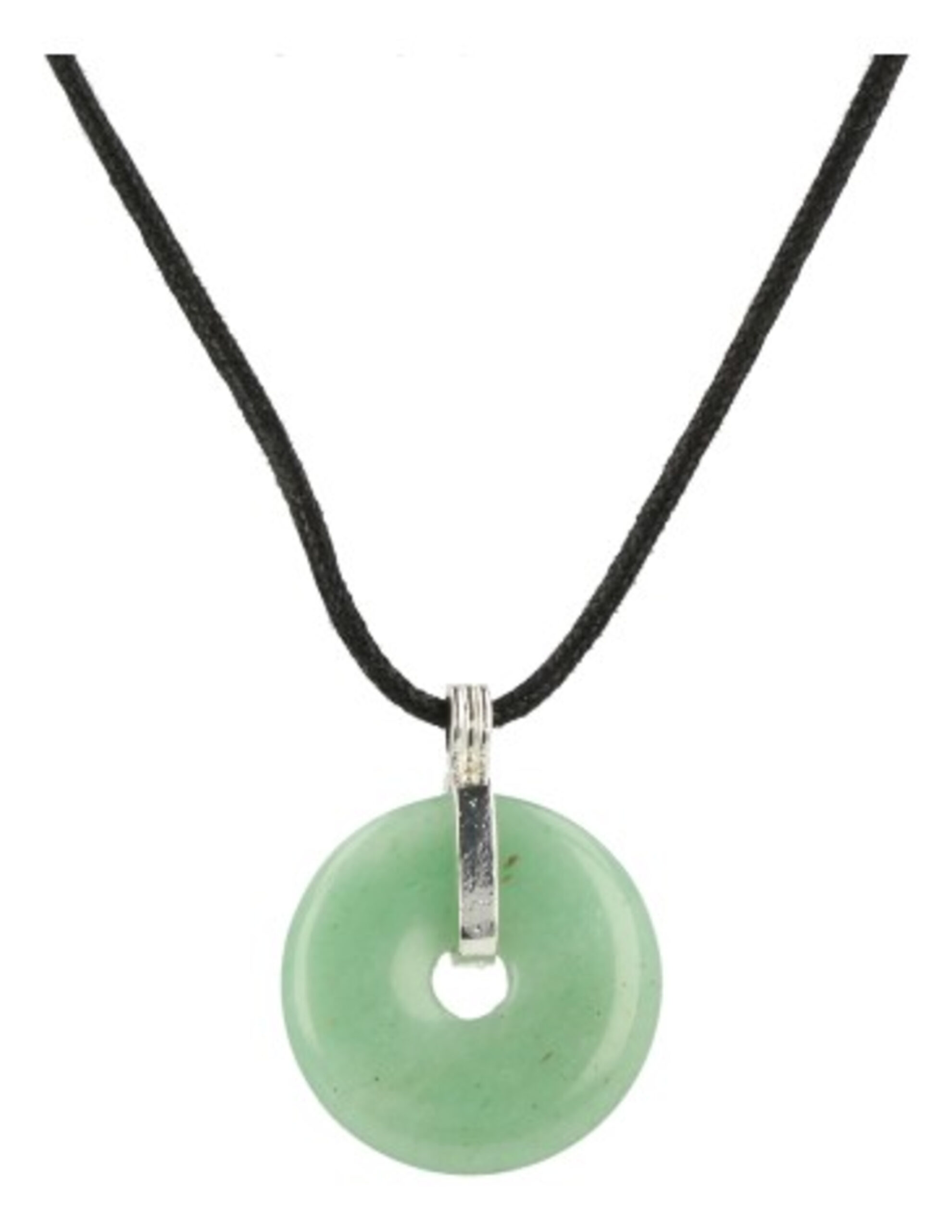 Donuthanger 30 mm Aventurijn groen aan koord