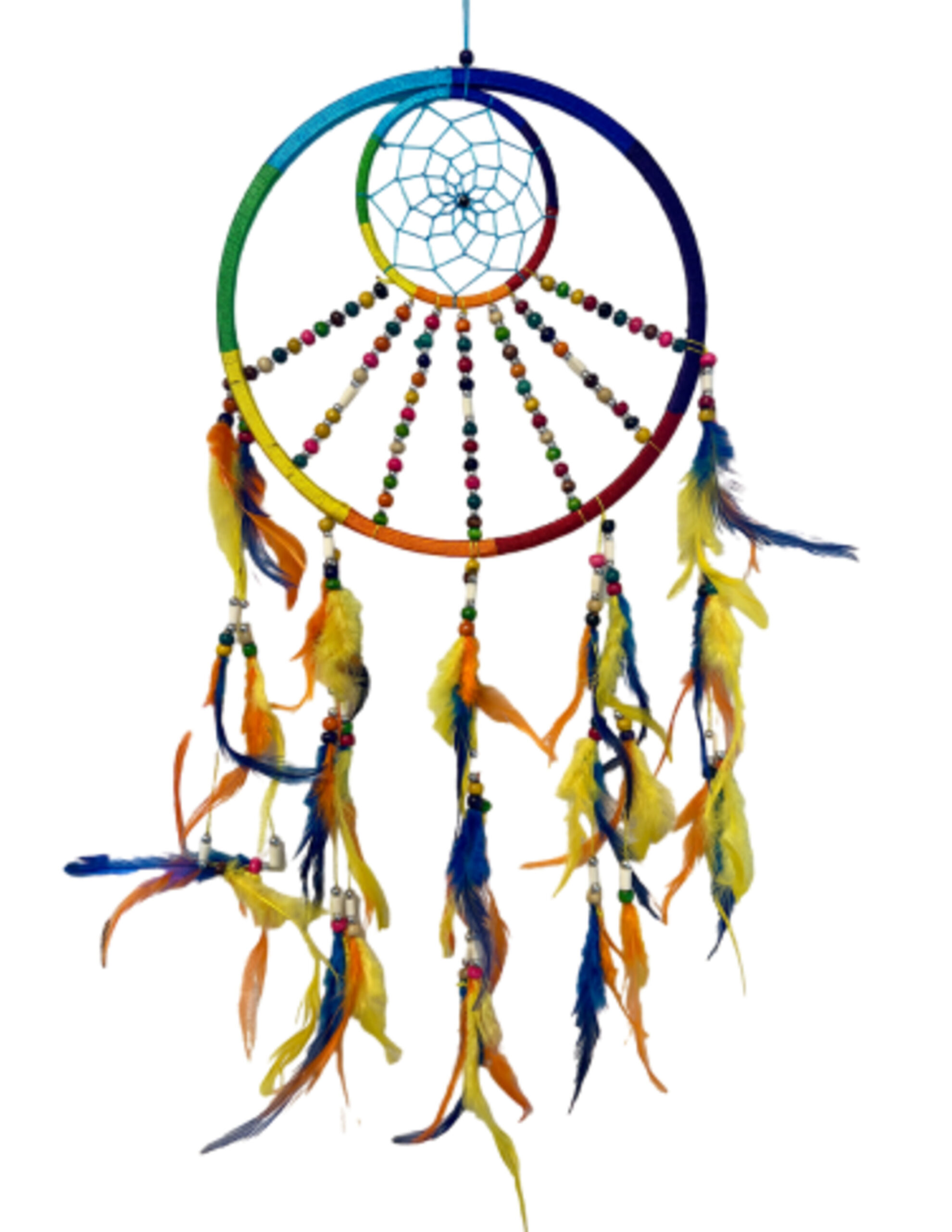 Dromenvanger rainbow met kralen 27 cm