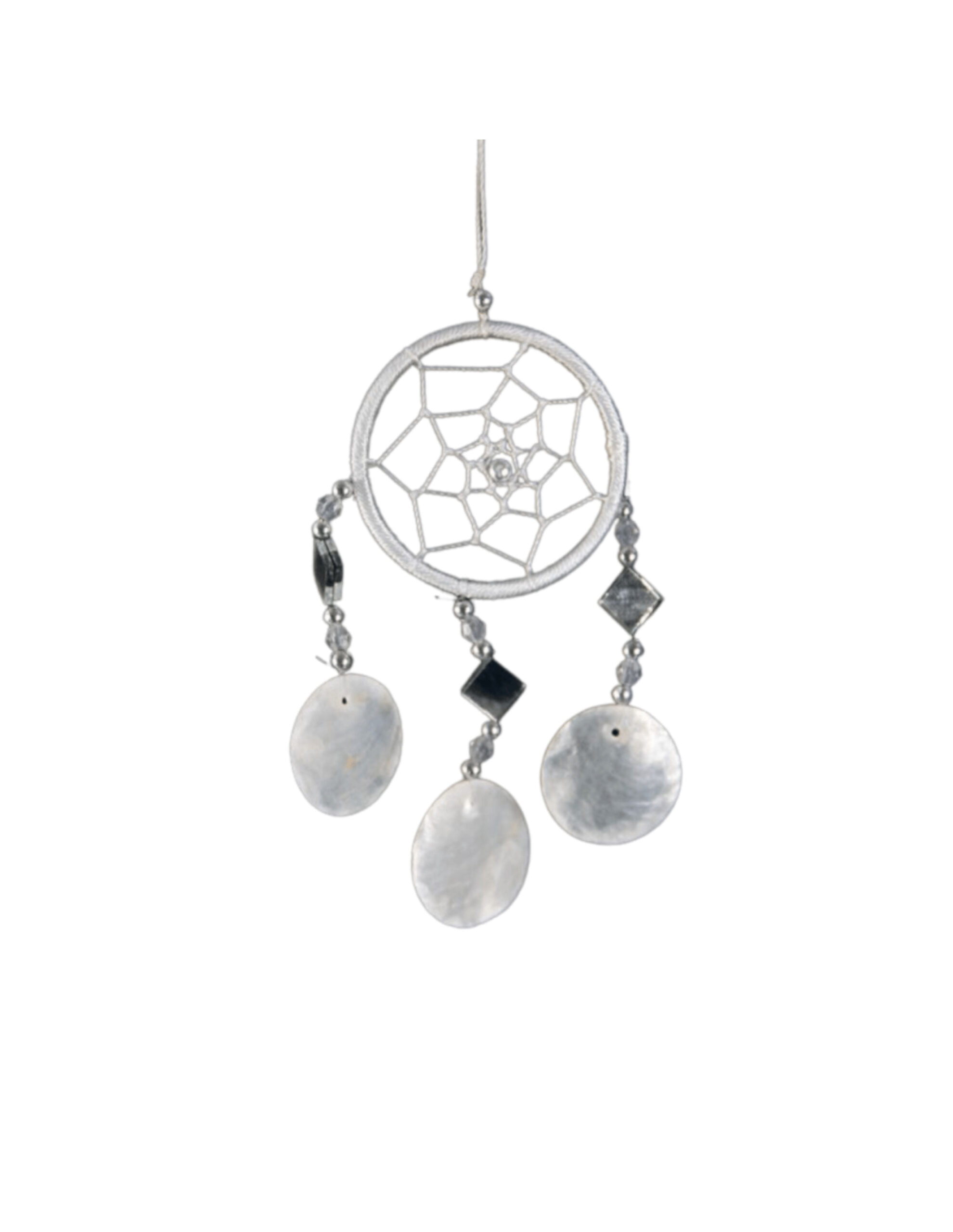 Dromenvanger spiegel schelp wit 6cm