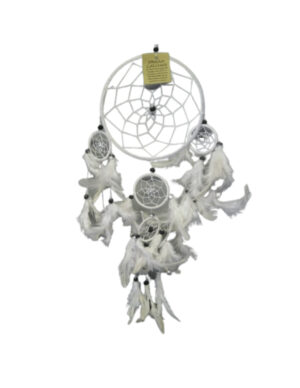 Dromenvanger witte veren 17 cm