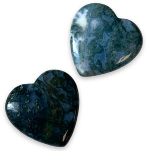 Gemstone heart 30 mm Moss Agate