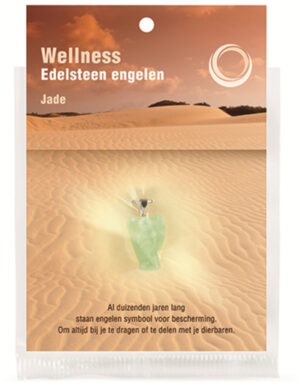 Engelen hanger + kaart Jade Serpentijn