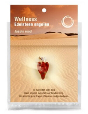 Engelen hanger + kaart Jaspis rood