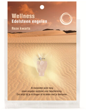 Angel pendant + card Rose Quartz
