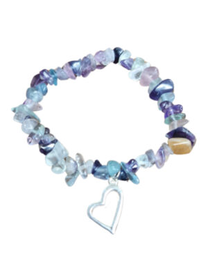 Fluoriet regenboog hart splitarmband