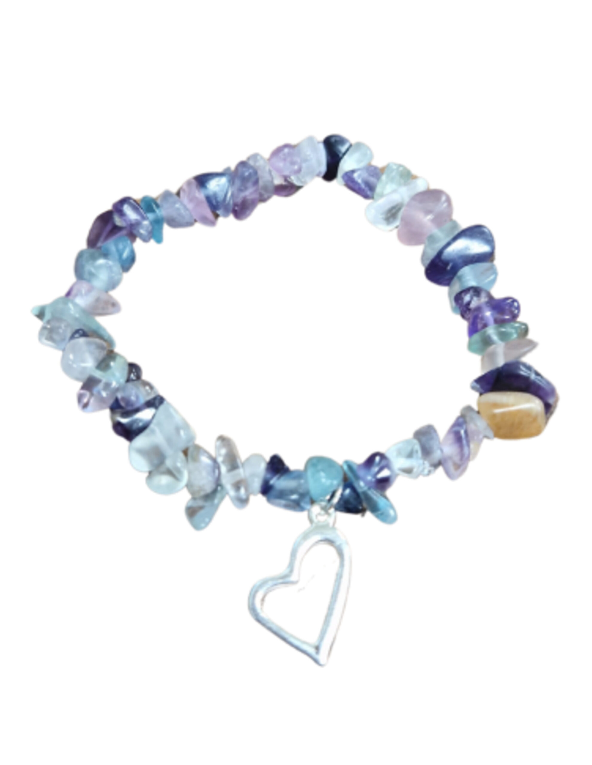 Fluoriet regenboog hart splitarmband