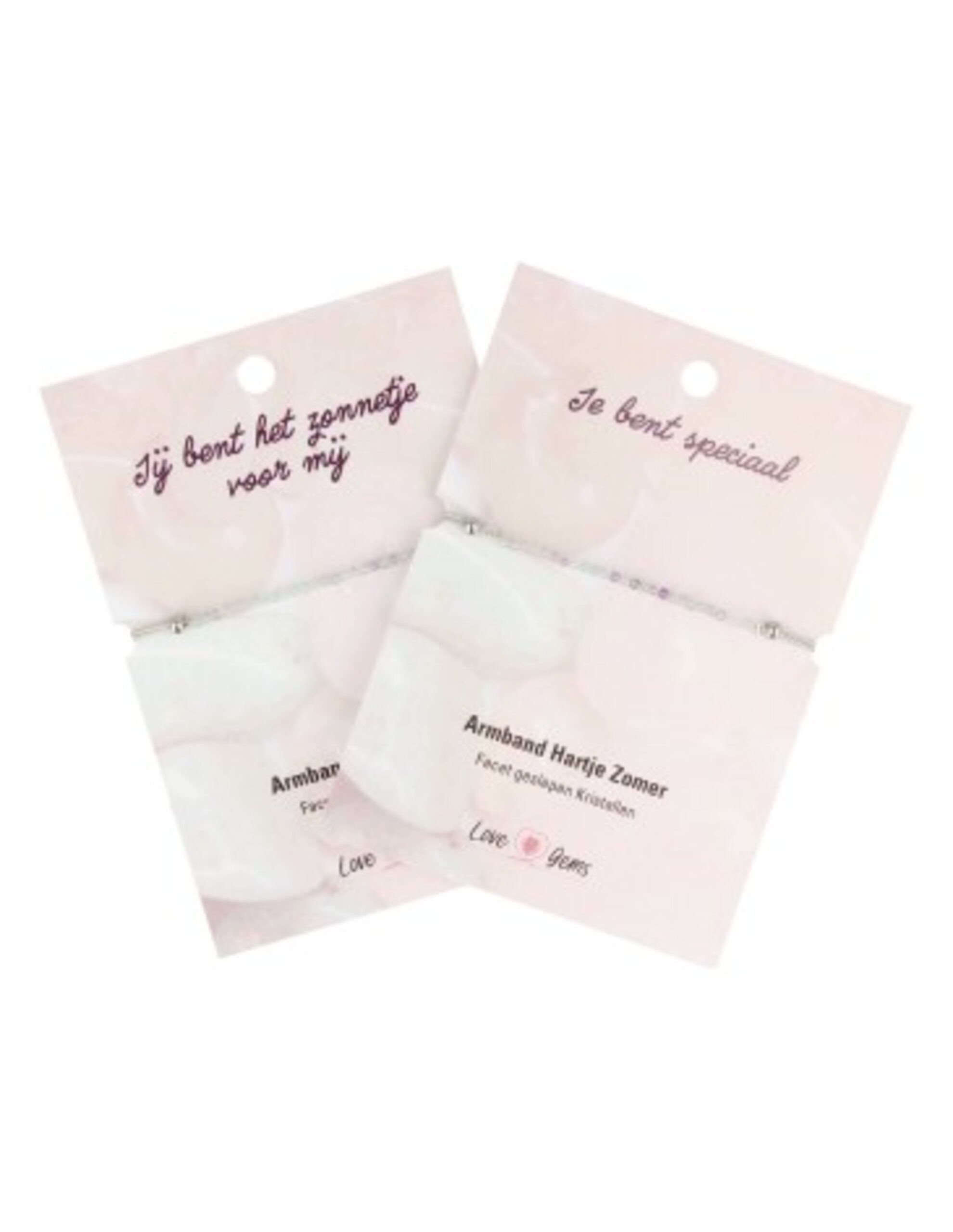 Fluoriet regenboog hartje zomer armband - Love Gems