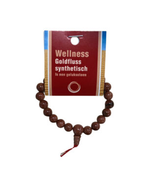 Goldstone power bead bracelet + card (synth)