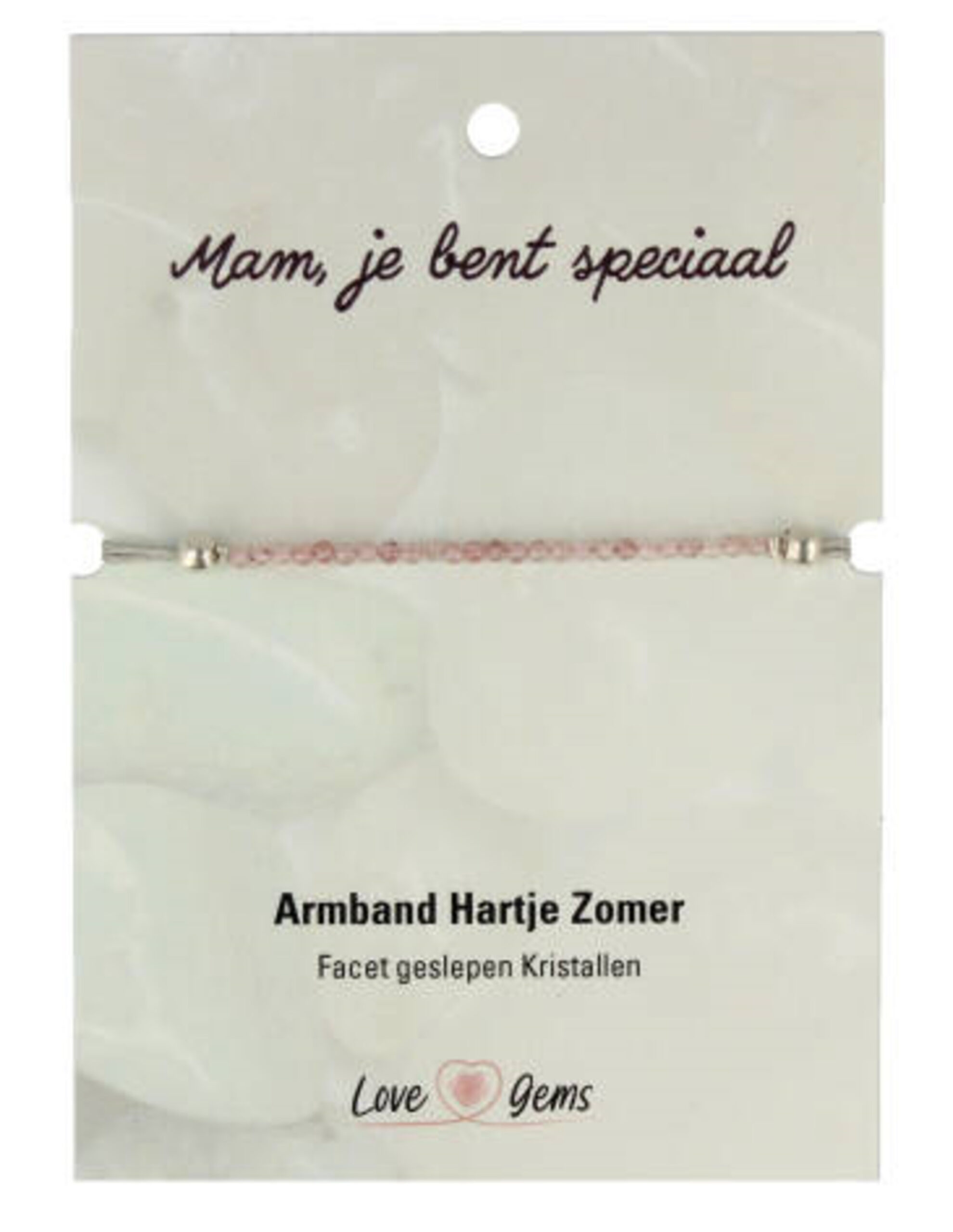 Hartje zomer armband Aardbeienkwarts - Moederdag