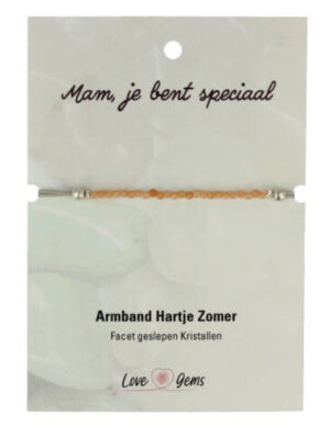 Hartje zomer armband Aventurijn perzik - Moederdag