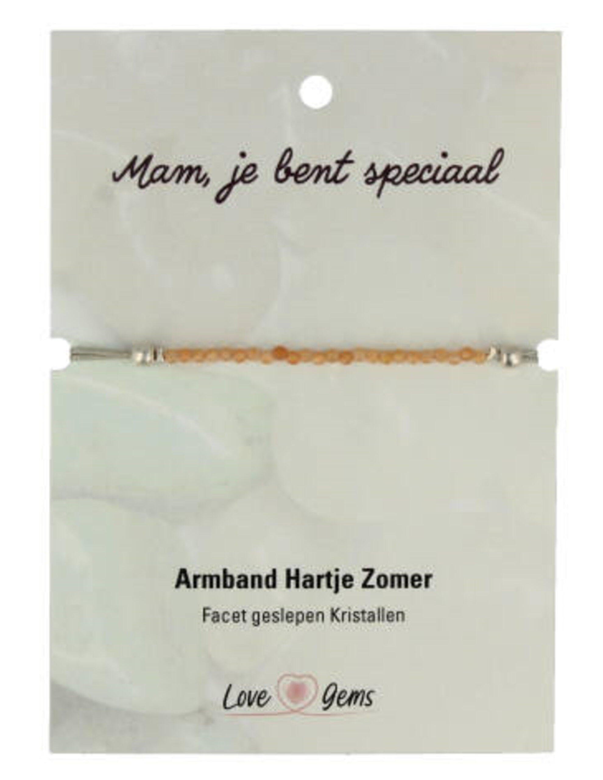 Hartje zomer armband Aventurijn perzik - Moederdag