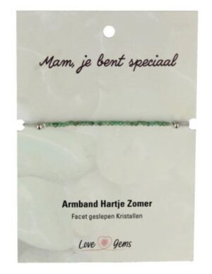 Heart summer bracelet Emerald - Mother's Day