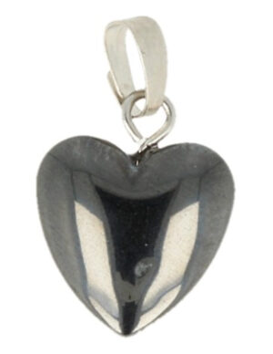 Hematite heart pendant 12 mm