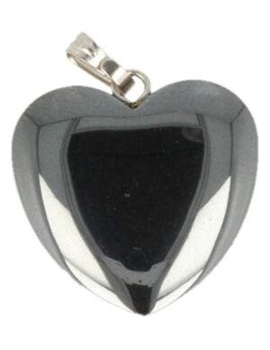 Hematite heart pendant 20 mm