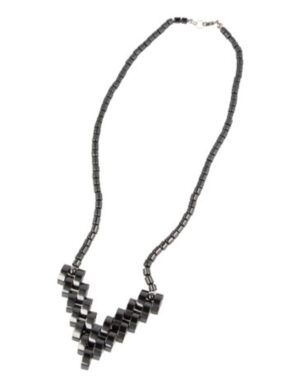 Hematite necklace half moon
