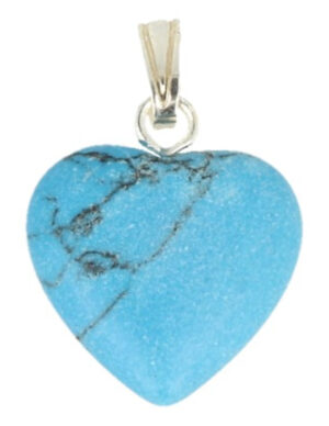 Howlite blue heart pendant 14 mm (colored)