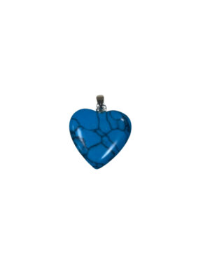 Howlite blue heart pendant 20 mm (colored)