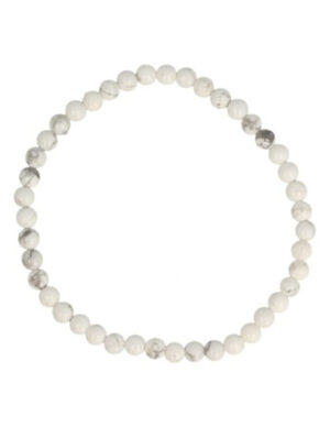 Howlite white bead bracelet 4 mm