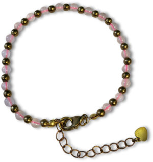 Ibiza love bracelet Rose quartz bronze