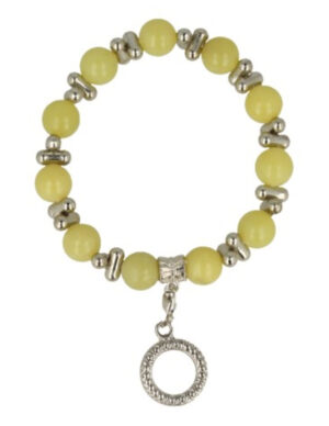 Jade olive fashion bead bracelet with charm