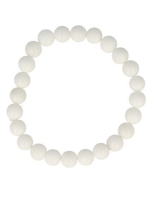 Jade snow white bead bracelet 8 mm
