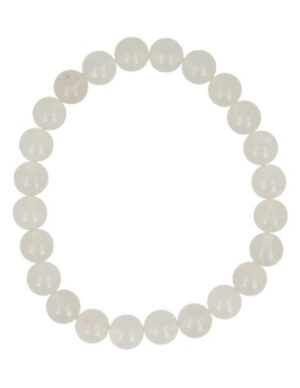 Jade white bead bracelet 8 mm