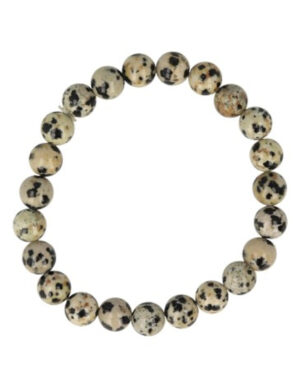 Dalmatian jasper bead bracelet 8 mm