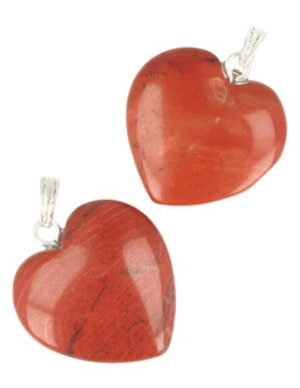 Jasper red heart pendant 20 mm