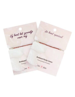 Jaspis rood hartje zomer armband - Love Gems