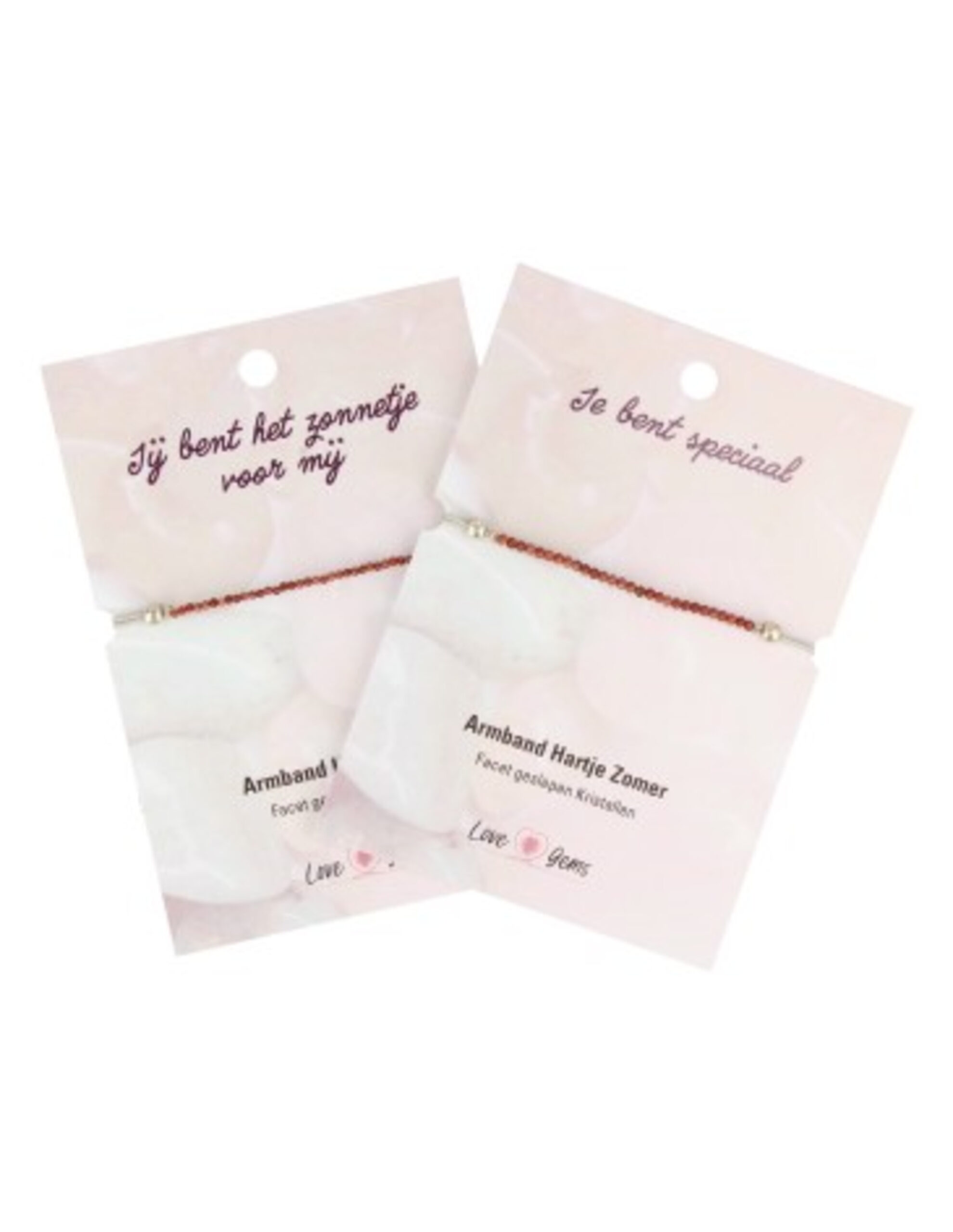 Jaspis rood hartje zomer armband - Love Gems
