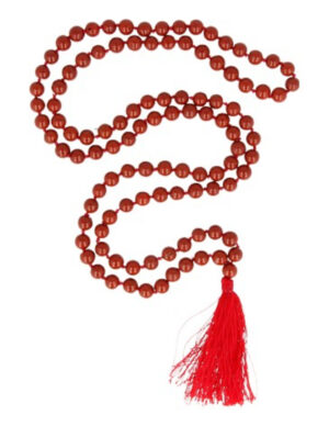 Jasper red mala necklace