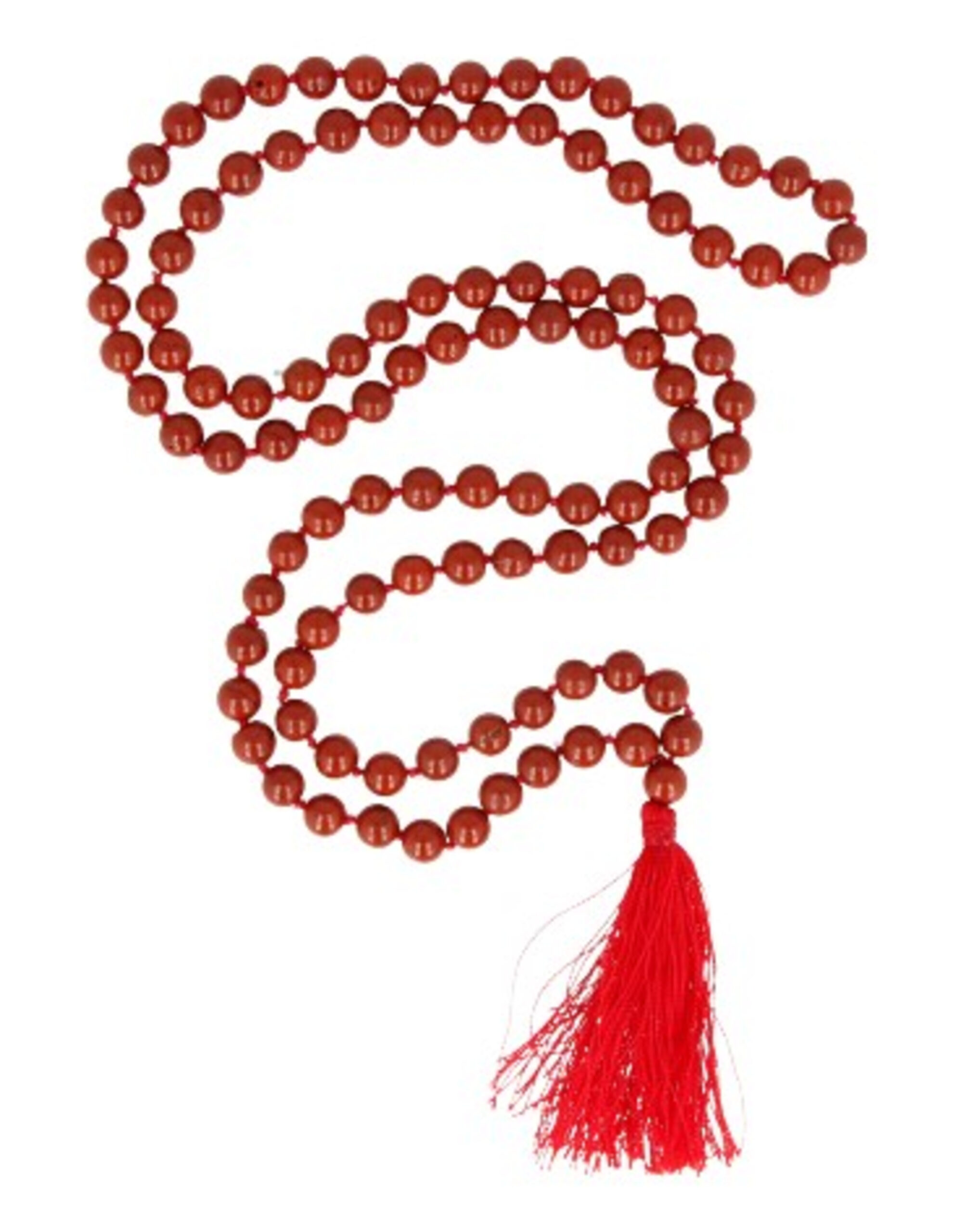 Jasper red mala necklace