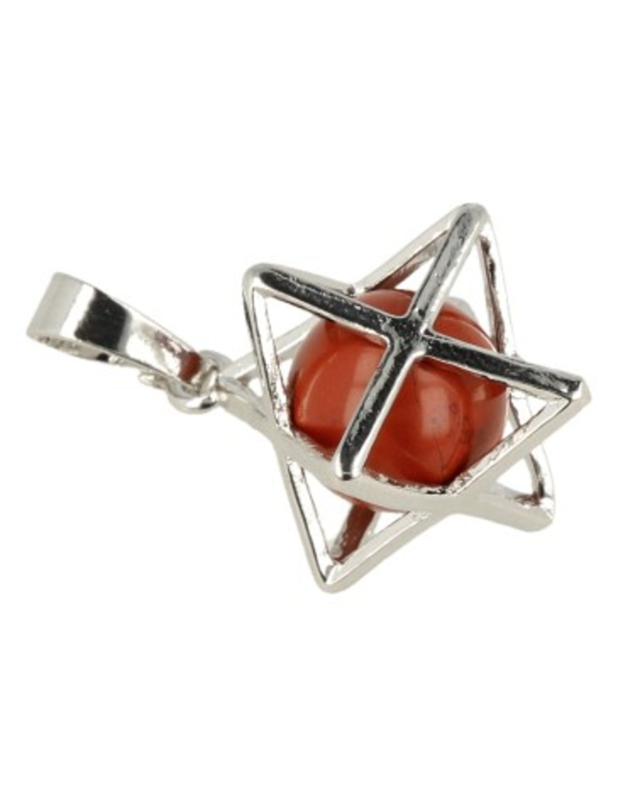 Jaspis rood Merkabah kooihanger