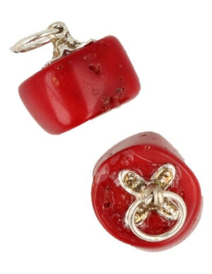 Coral bamboo gemstone pendant (imitation)