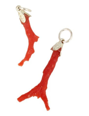 Coral gemstone pendant (imitation)