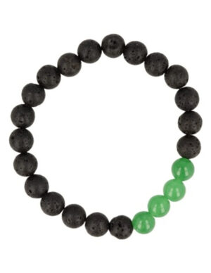 Bead bracelet Lava stone / Aventurine green