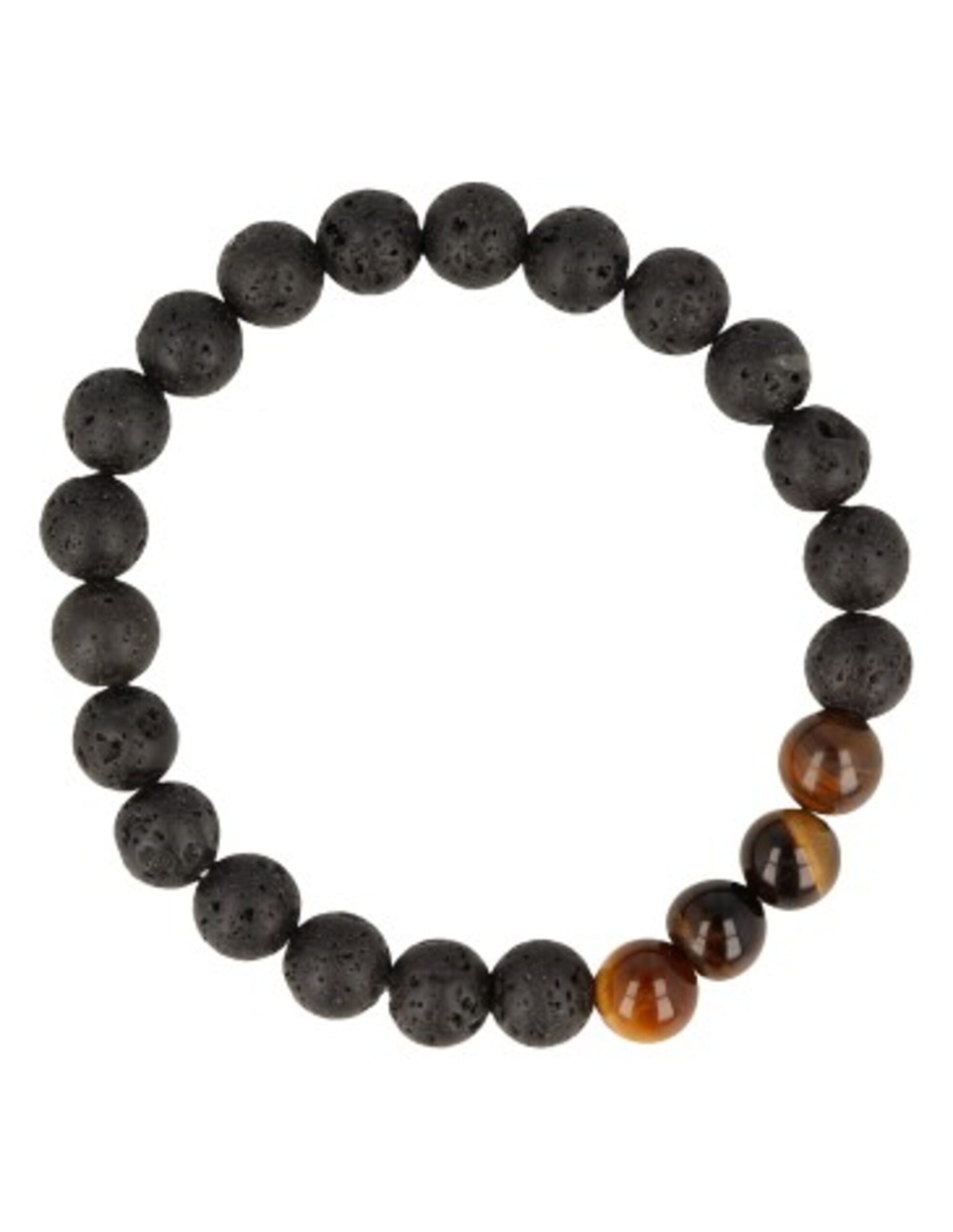 Bead bracelet Lava stone / Tiger's eye