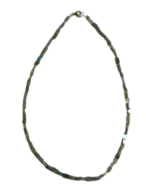 Labradorite choker cubes with silver clasp