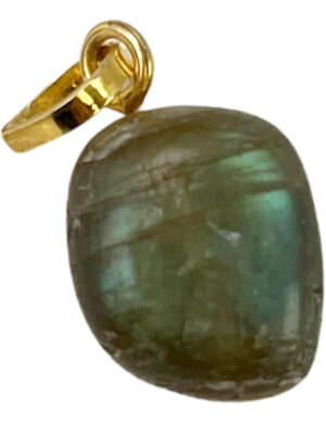 Labradorite drilled pendant gold plated