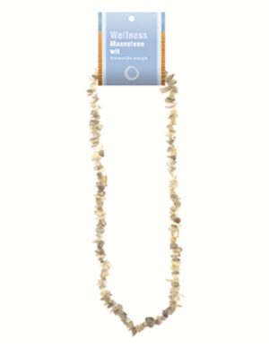 Maansteen wit splitketting + kaart