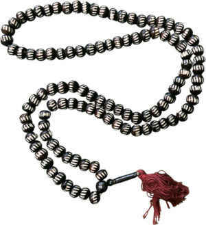 Bone mala two-tone stripes 40 cm black/white